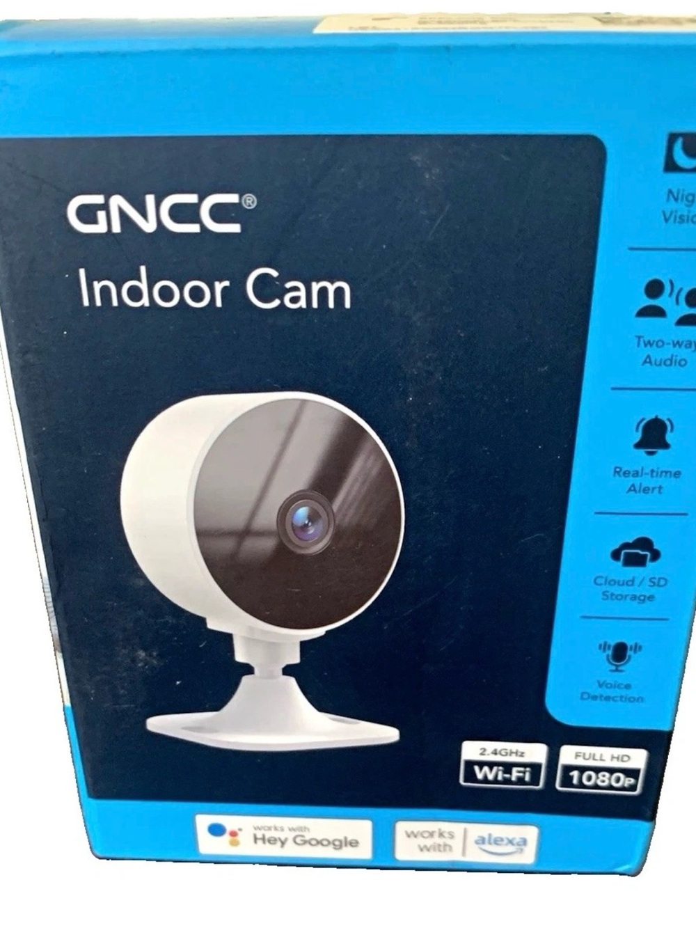 GNCC Indoor Cam GC3 1080p Wi-Fi IP Camera Night Vision Two-Way Audio White